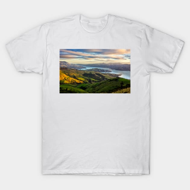 Looking down on Akaroa 1 T-Shirt by charlesk